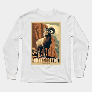 Grand Canyon National Park Vintage Travel Poster Long Sleeve T-Shirt